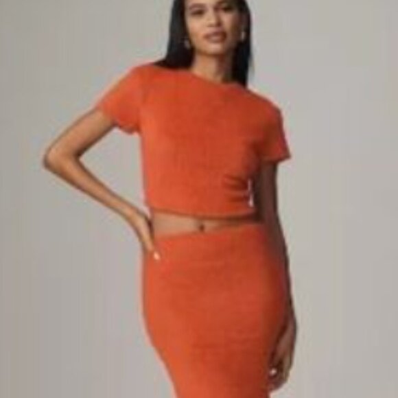 Brand New 2-Piece Anthropologie Fuzzy Knit Skirt Set by Maeve - Picture 2 of 8